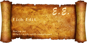 Eich Edit névjegykártya